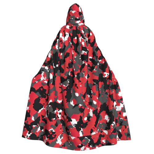 EWQrtyy Umhang mit Camouflage-Muster, Erwachsenen-Halloween-Kapuzenumhang für Kostümpartys, Karneval, Partyzubehör mit großer Kapuze von EWQrtyy