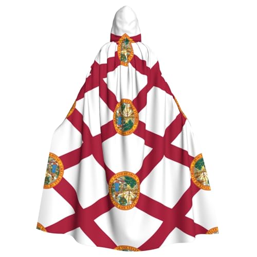 EWQrtyy Umhang mit Flagge von Florida, Erwachsenen-Halloween-Kapuzenumhang für Kostümpartys, Karneval, Partyzubehör mit großer Kapuze von EWQrtyy