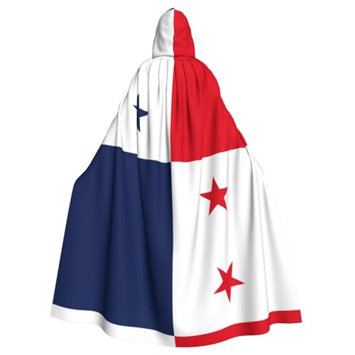 EWQrtyy Umhang mit Flagge von Panama, Erwachsenen-Halloween-Kapuzenumhang für Kostümpartys, Karneval, Partyzubehör mit großer Kapuze von EWQrtyy