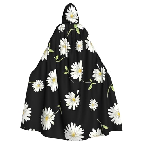 EWQrtyy Umhang mit Gänseblümchen-Aufdruck, Halloween-Kapuzenumhang für Kostümpartys, Karnevalsparty-Zubehör mit großer Kapuze EWQrtyy Umhang mit Gänseblümchen-Aufdruck, Halloween-Kapuzenumhang für Kostümpartys, Karnevalsparty-Zubehör mit großer Kapuze von EWQrtyy