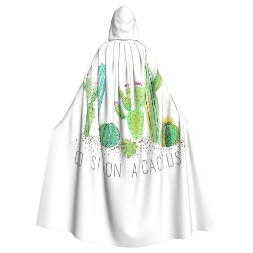 EWQrtyy Umhang mit Kaktus-Druck, Halloween-Kapuzenumhang für Kostümpartys, Karneval, Partyzubehör mit großer Kapuze EWQrtyy Umhang mit Kaktus-Druck, Halloween-Kapuzenumhang für Kostümpartys, Karneval, Partyzubehör mit großer Kapuze von EWQrtyy