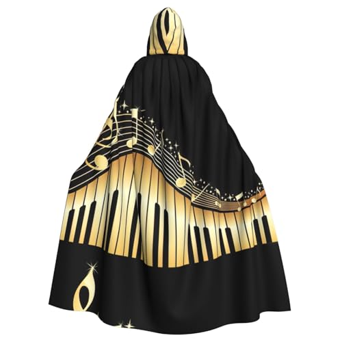 EWQrtyy Umhang mit Musiknoten-Druck, Halloween-Kapuzenumhang für Kostümpartys, Karneval, Partyzubehör mit großer Kapuze EWQrtyy Umhang mit Musiknoten-Druck, Halloween-Kapuzenumhang für Kostümpartys, Karneval, Partyzubehör mit großer Kapuze von EWQrtyy
