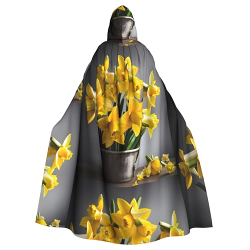 EWQrtyy Umhang mit Narzissen-Motiv, Erwachsenen-Halloween-Kapuzenumhang für Kostümpartys, Karneval, Partyzubehör mit großer Kapuze EWQrtyy Umhang mit Narzissen-Motiv, Erwachsenen-Halloween-Kapuzenumhang für Kostümpartys, Karneval, Partyzubehör mit großer Kapuze von EWQrtyy