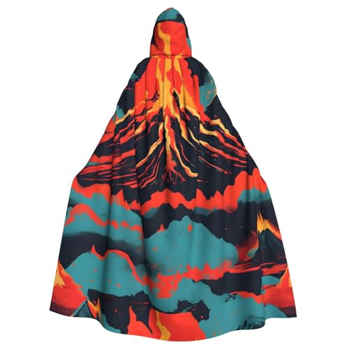 EWQrtyy Umhang mit Vulkandruck, Halloween-Kapuzenumhang für Erwachsene, für Kostümpartys, Karneval, Partyzubehör mit großer Kapuze EWQrtyy Umhang mit Vulkandruck, Halloween-Kapuzenumhang für Erwachsene, für Kostümpartys, Karneval, Partyzubehör mit großer Kapuze von EWQrtyy