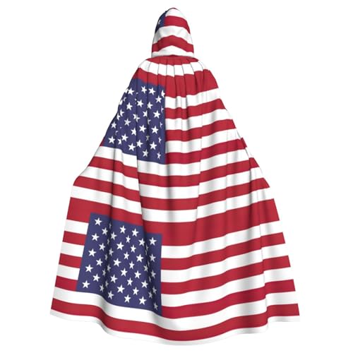 EWQrtyy Umhang mit amerikanischer Flagge, Halloween-Kapuzenumhang für Kostümpartys, Karneval, Partyzubehör mit großer Kapuze EWQrtyy Umhang mit amerikanischer Flagge, Halloween-Kapuzenumhang für Kostümpartys, Karneval, Partyzubehör mit großer Kapuze von EWQrtyy