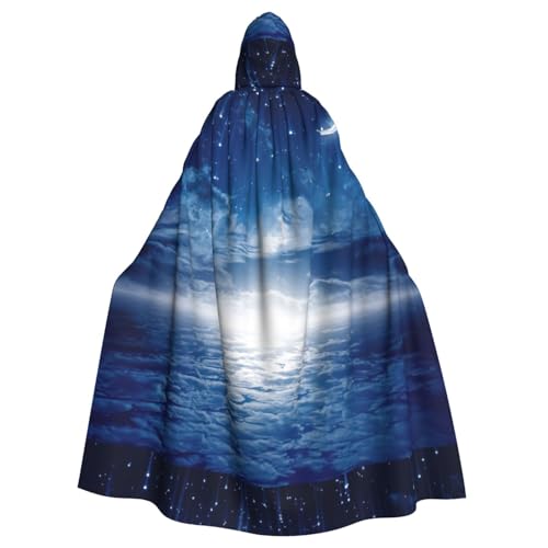 EWQrtyy Umhang mit fallendem Stern und Mond, für Erwachsene, Halloween, Kapuzenumhang für Kostümpartys, Karneval, Partyzubehör mit großer Kapuze EWQrtyy Umhang mit fallendem Stern und Mond, für Erwachsene, Halloween, Kapuzenumhang für Kostümpartys, Karneval, Partyzubehör mit großer Kapuze von EWQrtyy