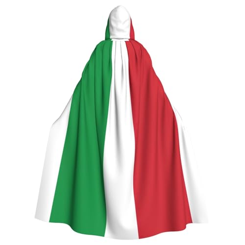 EWQrtyy Umhang mit italienischer Flagge, Halloween-Kapuzenumhang für Kostümpartys, Karneval, Partyzubehör mit großer Kapuze von EWQrtyy