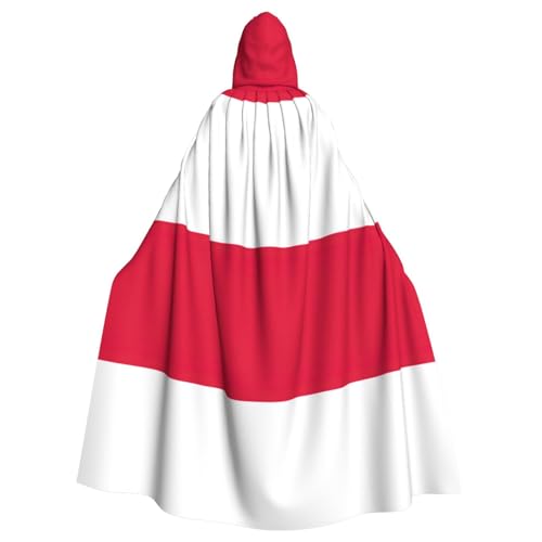 EWQrtyy Umhang mit polnischer Flagge, Halloween-Kapuzenumhang für Erwachsene, Kostümpartys, Karnevalsparty-Zubehör mit großer Kapuze von EWQrtyy