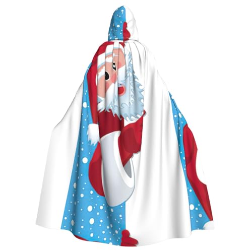 EWQrtyy Weihnachtsmann4 bedruckter Umhang für Erwachsene, Halloween-Kapuzenumhang für Kostümpartys, Karnevalsparty-Zubehör mit großer Kapuze von EWQrtyy
