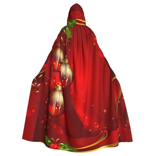 EWQrtyy Weihnachtsumhang mit roter Laterne, Erwachsenen-Halloween-Kapuzenumhang für Kostümpartys, Karnevalsparty-Zubehör mit großer Kapuze von EWQrtyy
