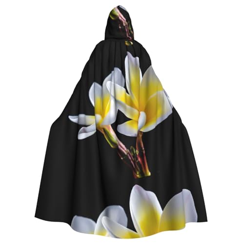EWQrtyy Wunderschöner Umhang mit Blumenmotiv 1, Erwachsenen-Halloween-Kapuzenumhang für Kostümpartys, Karneval, Partyzubehör mit großer Kapuze von EWQrtyy