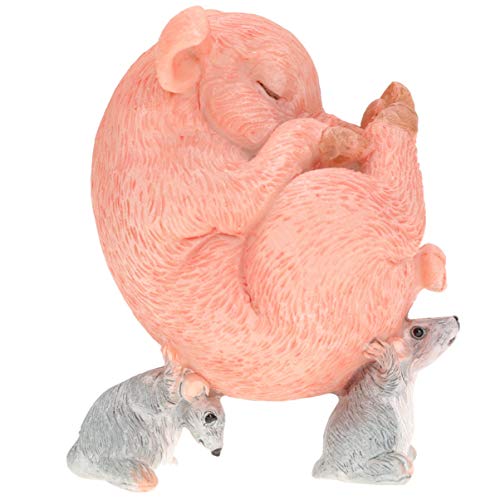 EXAOMBLE 1 Stück Schweinchen Ornament für Statue des schlafenden Schweins süß erste miniaturfiguren miniaturen Figuren autodeko - -Ornament Desktop -Dekoration Naturharz von EXAOMBLE