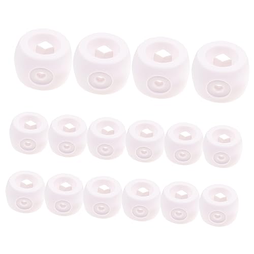 EXAOMBLE 16 Stück Tischring Fußballtisch Fußballausrüstung Stangen Spiel Türgriff kindersicher ersatzteile schnittschutzhelm endkappen hochstihl Teile für Tischfußball Kickerlager PVC Weiß von EXAOMBLE