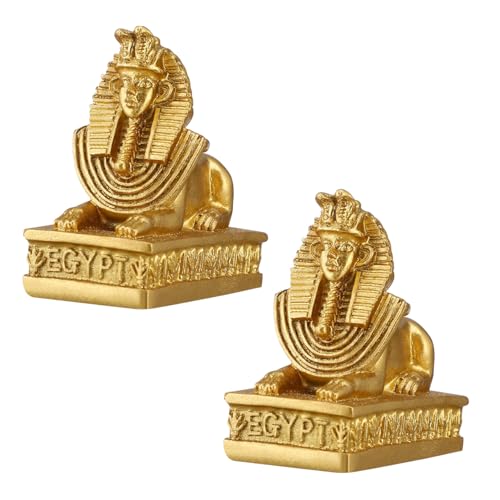 EXAOMBLE 2 Stücke Sphinx Statue Harz Handwerk Kreative Ägyptische Sphinx Ornament Für Home Office Desktop Dekoration von EXAOMBLE
