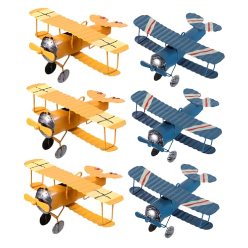 EXAOMBLE 6 Stück Schmiedeeisen Flugzeugmodell Metall Mini Flugzeug Retro Flugzeug Modellflugzeug Basteln Modellflug Kinderspielzeug Flugzeuge Ornament von EXAOMBLE
