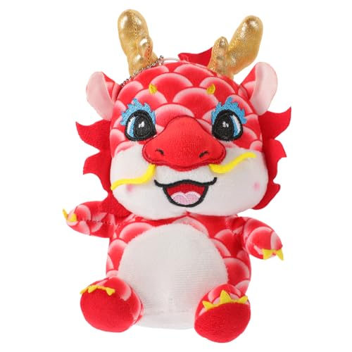 EXAOMBLE Drachen Plüschtier Puppe Neujahrsmaskottchen Maskottchen-drachenmodell Kuscheltier Drache Ausgestopfte Drachenfigur Maskottchen Drache Gefüllt Plüsch-Drachen- Flanell von EXAOMBLE