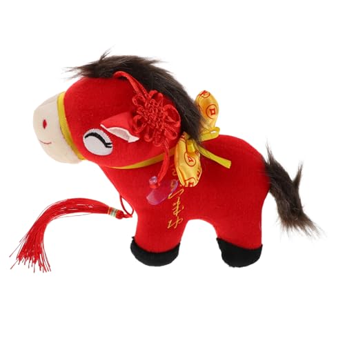 EXAOMBLE Pferdepuppe Pferdestatuen Pferdeplüschfigur Chinesisches Stofftier Realistische Pferdefiguren Pferdefiguren Chinesische Pferdefigur Neujahrsfiguren Dekoration von EXAOMBLE