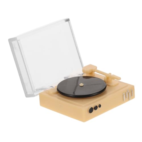 EXAOMBLE Puppenhaus-Modell Retro-mini-Plattenspieler Dekorationen Miniaturhausmöbel Winzig Miniatur-plattenspielermodell Puppenhaus-zubehörmöbel Miniaturmöbel Szene Acryl von EXAOMBLE
