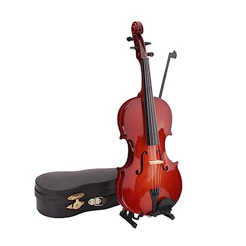 EXCEART 1 Satz Mini-Geige Geigen Musikinstrument Mini-Violine-Modell Miniatur-e-Gitarre Miniaturmodell Vintage- Kleine Geige Lernspielzeug Holz Puppenhaus Kind Elektrische Gitarre von EXCEART