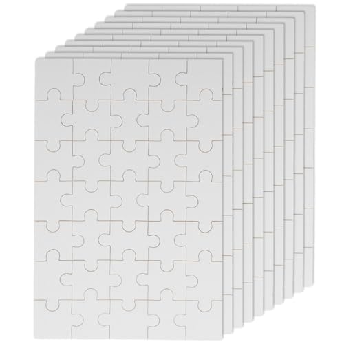 EXCEART 10 Blatt Leere Puzzles Sublimationstransferpuzzle Weißes DIY-Holzpuzzle 35 Teile Leeres Puzzle Bemalbares Beschreibbares Puzzle Für Kunst- Und Handwerksprojekte von EXCEART