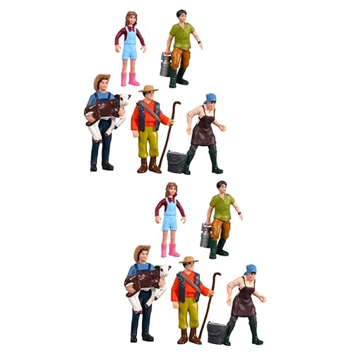 EXCEART 10 STK Charaktermodell Winzige Menschenfiguren Bauernmodelle Traktor-skulptur Bauernpuppen Weihnachtsspielzeug Spielfiguren Kinder Bauernfiguren Puppenhaus- Puzzle Miniatur Vinyl von EXCEART