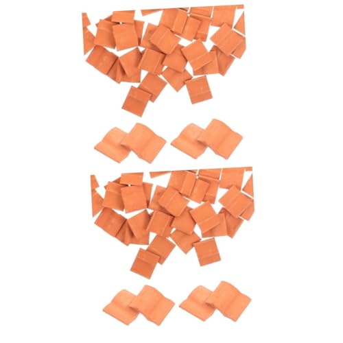 EXCEART 100 STK Mini-Steine Mini-dachziegel-Modell Sandtisch Landschaftsbau Dachziegel Lernspielzeug Für Kinder Karassorien Mini-rote Ziegel Miniaturfiguren Stengel Ton Material Sandkasten von EXCEART