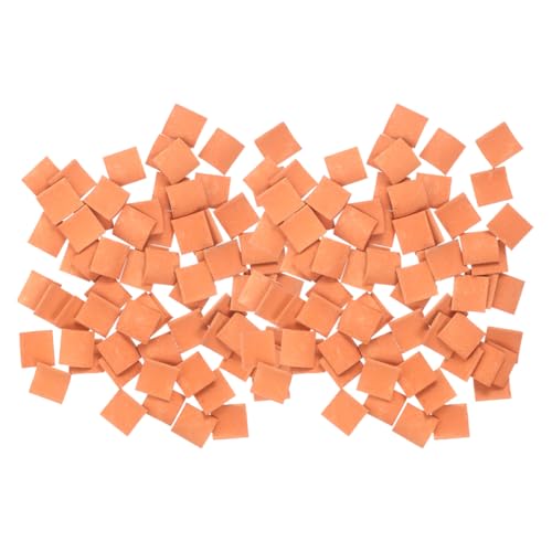 EXCEART 100 Stück Mikrolandschaftssimulationssteine Gefälschte Dachziegelmodelle Dekorative Simulationsdachziegel Simulation Von Dachziegelfiguren Simulierte Kleine Dachziegel Ton Orange von EXCEART