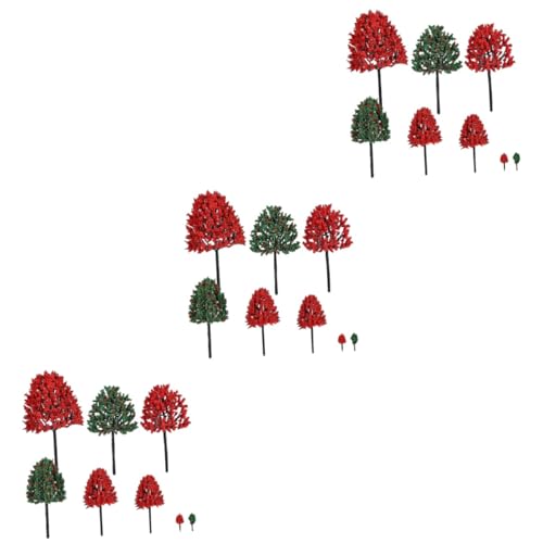EXCEART 114 STK Modell-Sandtisch Artificial Tree plastikbaum wohnraumdeko dekobäumchen modellbahn Landschaft Mini-Bäume zum Basteln Kleiner Baum Roter Anzug Baumschmuck Zubehör Modellbaum von EXCEART