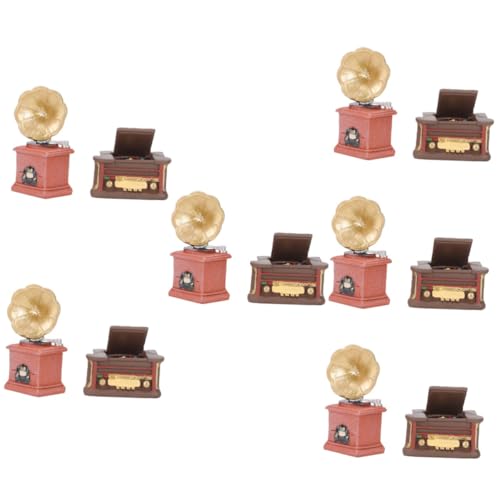 EXCEART 12 STK Vintage-Ornamente Spielzeug für Kinder kinderspielzeug -Phonograph-Skulptur Phonograph Caketopper Skulpturen Wohnkultur tortendeko Einschulung Mini-Hausschmuck Radio von EXCEART