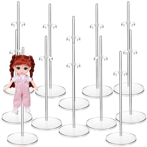 EXCEART 12stücke Teiliges Transparenter Puppenständer Mit Verstellbarem Taillenclip Stabiler Basis Für Mini-Puppen-displays Und Puppenspiel Für Puppenliebhaber von EXCEART