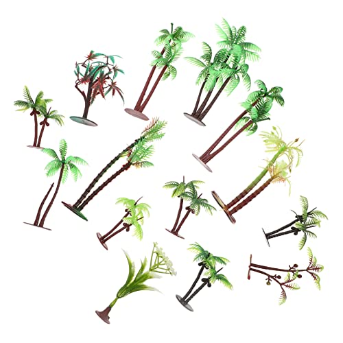 EXCEART 14 Stück Modellbaum Aus Kunststoff Palmen Palmendekorationen Landschaft Architektur Hawaii Party Baum Modell Schreibtischaufsatz Spielhaus Zubehör DIY Diorama Kleiner von EXCEART