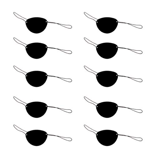 EXCEART 14 Stücke Augenklappe Piratenauge Abdeckung Einzigen Augenmaske Erwachsene Kinder für Amblyopie Faules Auge (Schwarz Seil Fühlte Einfarbig) von EXCEART