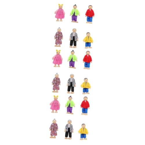 EXCEART 18 STK Puppe Miniaturdekoration Weihnachten Strumpf Mini-Actionfiguren Spielzeug Mini-Weihnachtsstrümpfe weihnachtsdeko Cosplay Weihnachtssocken Asien Familienset Baby Holz von EXCEART