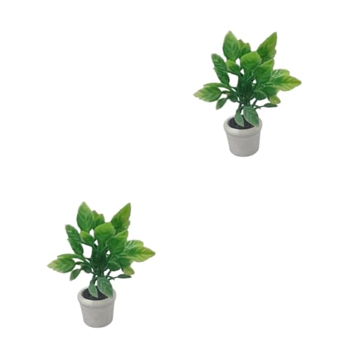 EXCEART 2 STK Kunstpflanze Zimmerpflanzen Anlage Mini-hausbedarf Mini-topfpflanzen Mini-haustopfpflanzen Mini- -Miniatur-topfpflanzen Kleiner Baum Haushaltsprodukte von EXCEART
