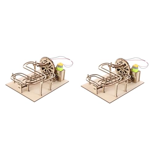 EXCEART 2 Sätze Dreidimensionales Puzzle DIY Spielzeug Murmelbahn 3D-Puzzle 3D-Laufpuzzle Murmelbahn-Puzzle Laufpuzzle aus Holz Ball Murmeln Labyrinth-Kugel Kind Spur hölzern von EXCEART