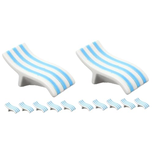 EXCEART 2 Sätze Strandkorb Dekoration Puppenstubenmöbel Mini-möbelmodell Puppenhaus-miniaturmöbel Mini-strandkorb Strandkorb Miniatur Miniaturstühle Für Puppenhaus Harz 6 Stück * 2 von EXCEART