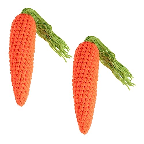 EXCEART 2 Stück Teiliges Häkel Karotten Realistische Künstliche Gemüse Dekoration Farbecht und Langlebig für Ostern Kinderspielzeug Markt und Heimdekoration von EXCEART