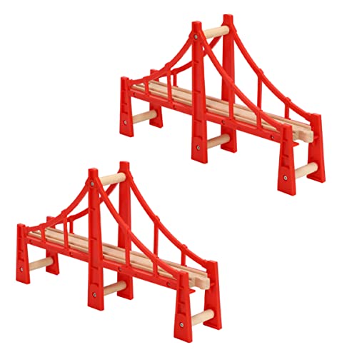 EXCEART 2St Spur für kinderspielzeug für Vorschulkinder spielzeugeisenbahn Glowing Toys züge Hängebrücken -Verbindungsbrücken Zuganschlüsse Plastik rot von EXCEART