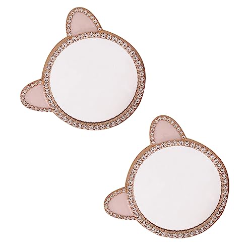 EXCEART 2st Mini-Diamant-Make-up Miniaturen Möbelspiegel Miniatur-zubehör Wandspiegel Schlafzimmermöbel Mini-hausmöbel Gerahmter Spiegel Mini-möbel Mädchen Kleinkind Legierung Reisespiegel von EXCEART