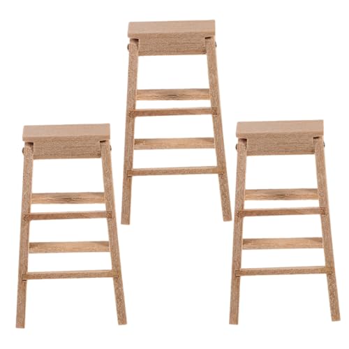 EXCEART 3 Stück Fischgrätenleiter Modellleitern Minispielzeug Puppenhausmöbel Puppenmöbel Spielzeughaus Klappleiter Puppenhauszubehör Miniatur Puppenhausmöbel Holz Beige von EXCEART