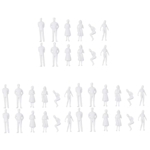 EXCEART Miniaturmodell 30 Sätze Modell Menschen Zahlen Mini Statue Weiß Miniaturen von EXCEART