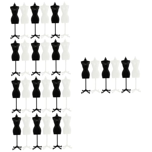 EXCEART 30 Stück Halterung Kleider Mini Abnehmbarer Rock Kostüme Puppenkleid Unterstützung Schneiderpuppen Zum Nähen Kleid Schaufensterpuppe Puppenmodell Ständer Puppenkleid Form Ständer von EXCEART