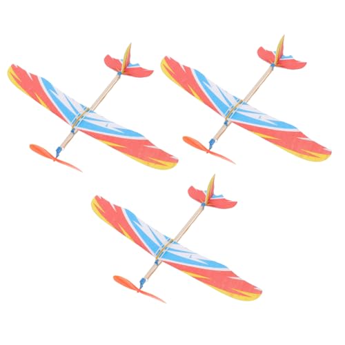 EXCEART 3St Vogel-Design-Flugzeuge fliegendes Modell Flugzeugspielzeug für Kinder Holz flugspielzeug Kinder Flugzeuge-Spielzeug für Kinder Outdoor-Spielset elastischer Gürtel Lernspielzeug von EXCEART