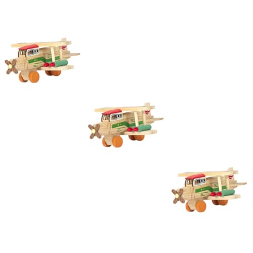 EXCEART 3st Farbbomber Aus Holz Holzflugzeugmodell Malset Für Kinder 3D-Puzzle-dampfzug Kinder Rätsel Flugzeug Figur Modell Bastelset Selber Machen Vintage-dekor Dekoration Büro Altmodisch von EXCEART