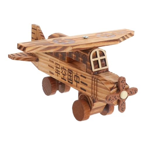 EXCEART 3st Flugzeugmodell Ornament Dekor in Flugzeugform Skulpturen Wohnkultur Kidcraft-spielset Oldtimer-Flugzeug Vintage Flugzeugmodell Flugzeuge Dekorationen Puzzle Kind Hölzern von EXCEART