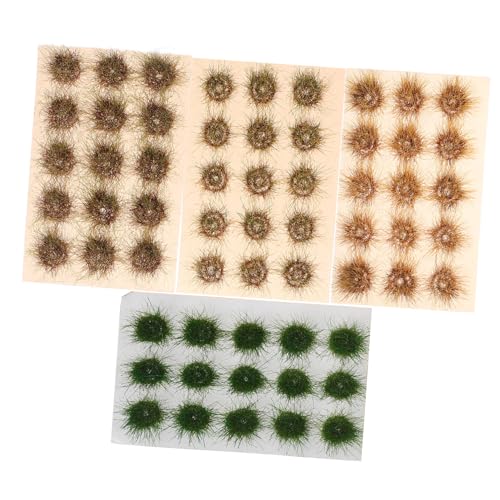 EXCEART 4 Stücke Teiliges Grasbüschel für Landschaftsmodellbau Realistische Modellgras Tufts in Grün Kompatibel mit Eisenbahn Dioramen und Sandtisch Miniaturen Detailreiche Gestaltung für von EXCEART