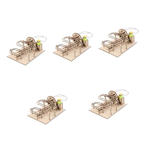 EXCEART 5 Sätze Dreidimensionales Puzzle Spielzeug Murmelbahn 3D-Puzzle Laufpuzzle Aus Holz Murmelbahn-Puzzle 3D-laufpuzzle Mechanisch Kind Modell Hölzern von EXCEART
