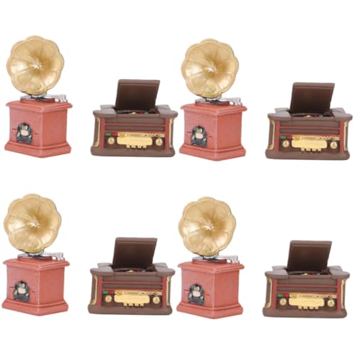 EXCEART 8 STK Vintage-Ornamente realistisches Phonographenmodell Mini-Puppenhausmöbel Spielzeug für Kinder kinderspielzeug tortendeko Einschulung Modelle Mini-Szenenmodell-Zubehör Haushalt von EXCEART