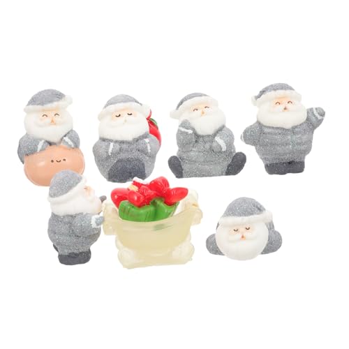 EXCEART 8 Stück Schlitten Weihnachtsmann Schnee Landschaftsbau Dekoration Zubehör Kleine Ornamente 8 Stück Weihnachtsbanner Weihnachtsmodell Weihnachtsbaumrock Miniatur von EXCEART
