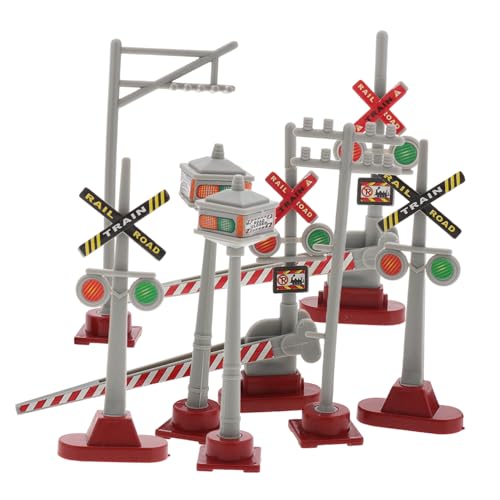 EXCEART 8-teiliges Mini-modellzug-verkehrsampeln Für Die Eisenbahnszenendekoration Realistische Verkehrszeichenmodelle Für Jungen Und Mädchen Sandtisch-spielset von EXCEART